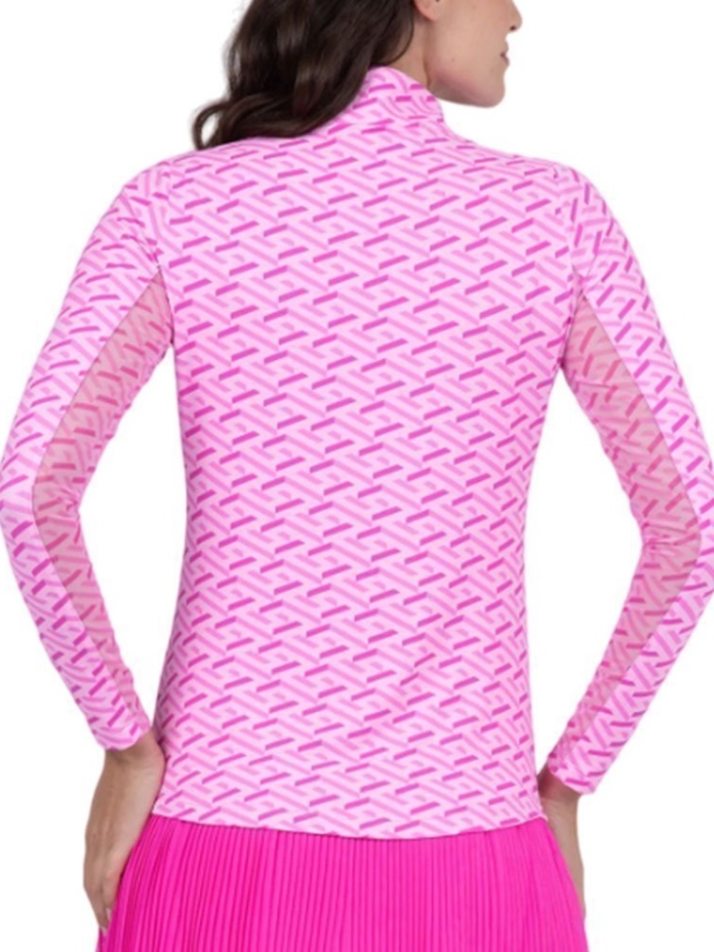IBKUL UPF 50+ Fatima Print Long Sleeve Mock Neck Top, Size XL - Picture 3 of 9